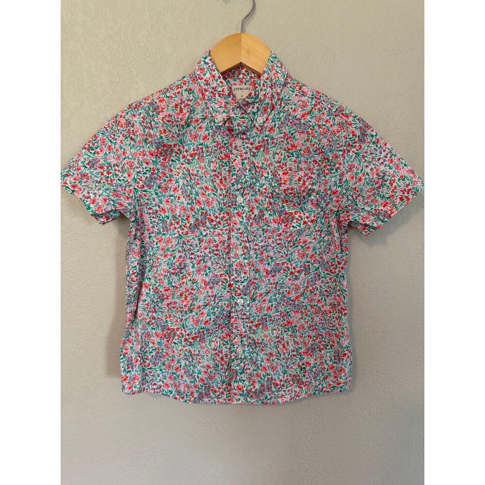 J. Crew Crewcuts boys' short-sleeve shirt colorful floral pattern SZ 10